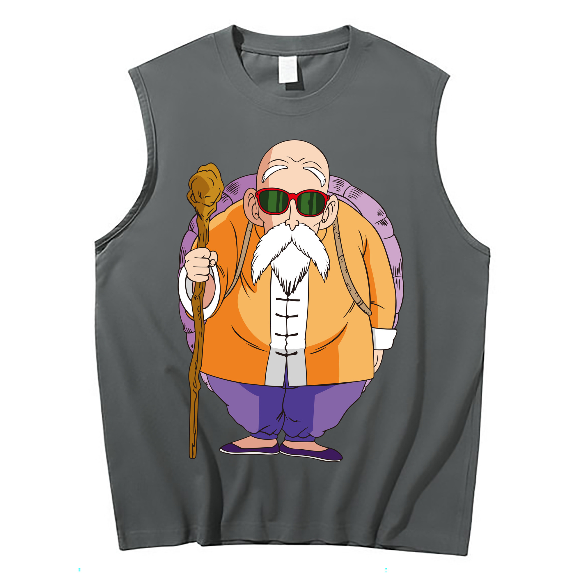 （画像用） ドラゴンボール 亀仙人（かめせんにん） DRAGON BALL Master Roshi Kame Sennin コットン100％タンクトップ（フロントプリント）
